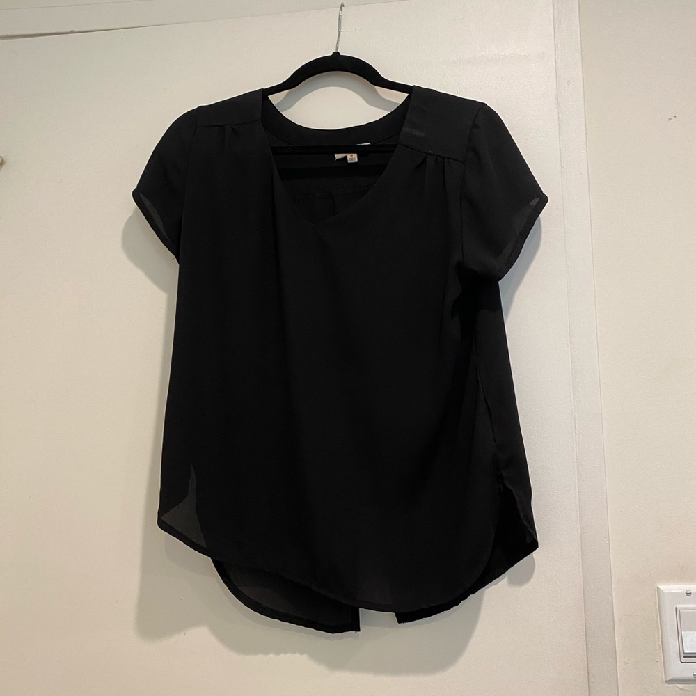 Split back sheer blouse